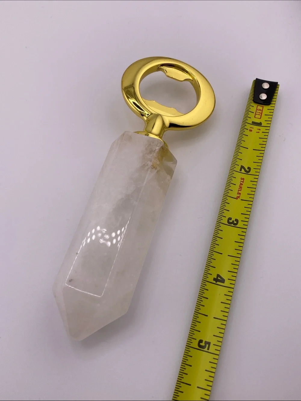 Clear Quartz Crystal Point Bottle Opener